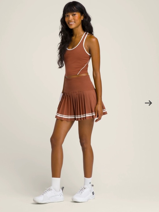 Wilson Midtown Tennis Skirt Bronze Burnt Orange XS - Picture 6 of 16